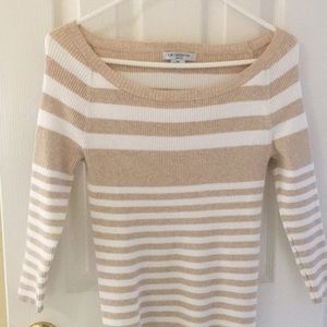 Cream and White Petite Sweater